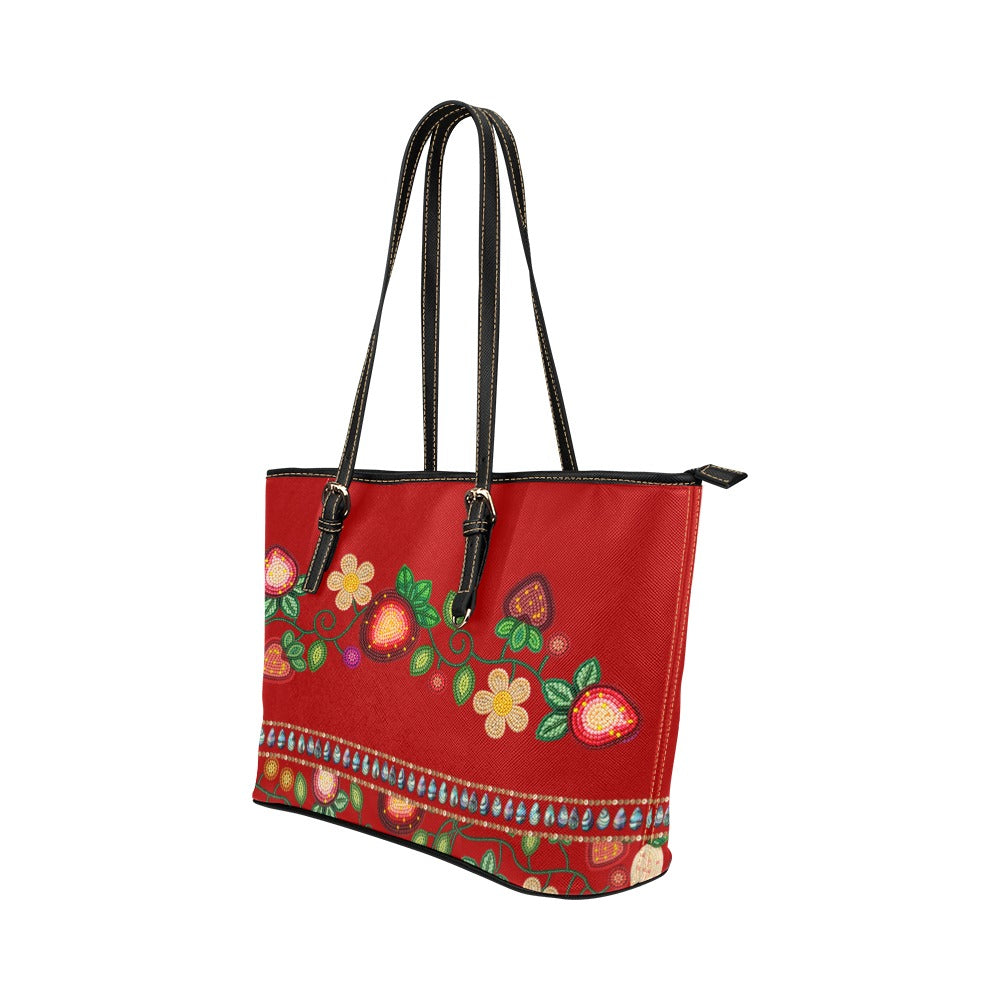 Berry Garden Red Leather Tote