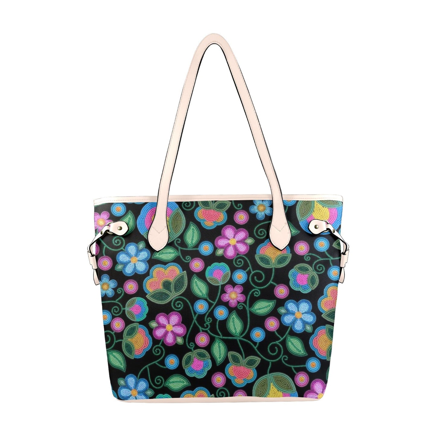 Turquoise Sunbeam Clover Canvas Tote
