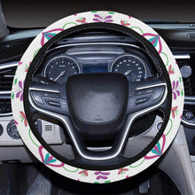 Load image into Gallery viewer, Quilled Divine White Steering Wheel Cover with Elastic Edge
