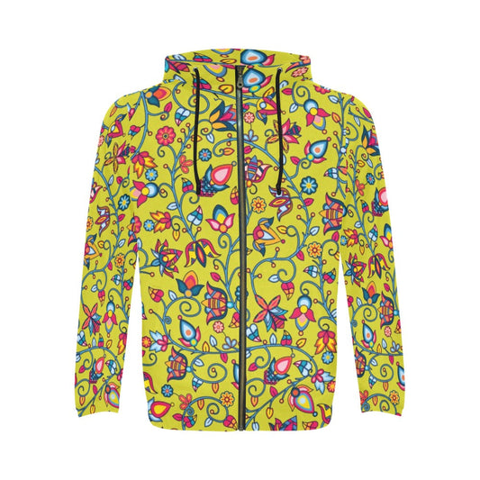 Thorny Path Yellow Grass Zip Hoodie