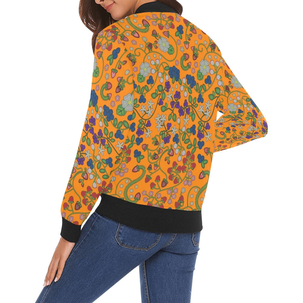 Grandmother Stories Carrot Bomber Jacket for Women