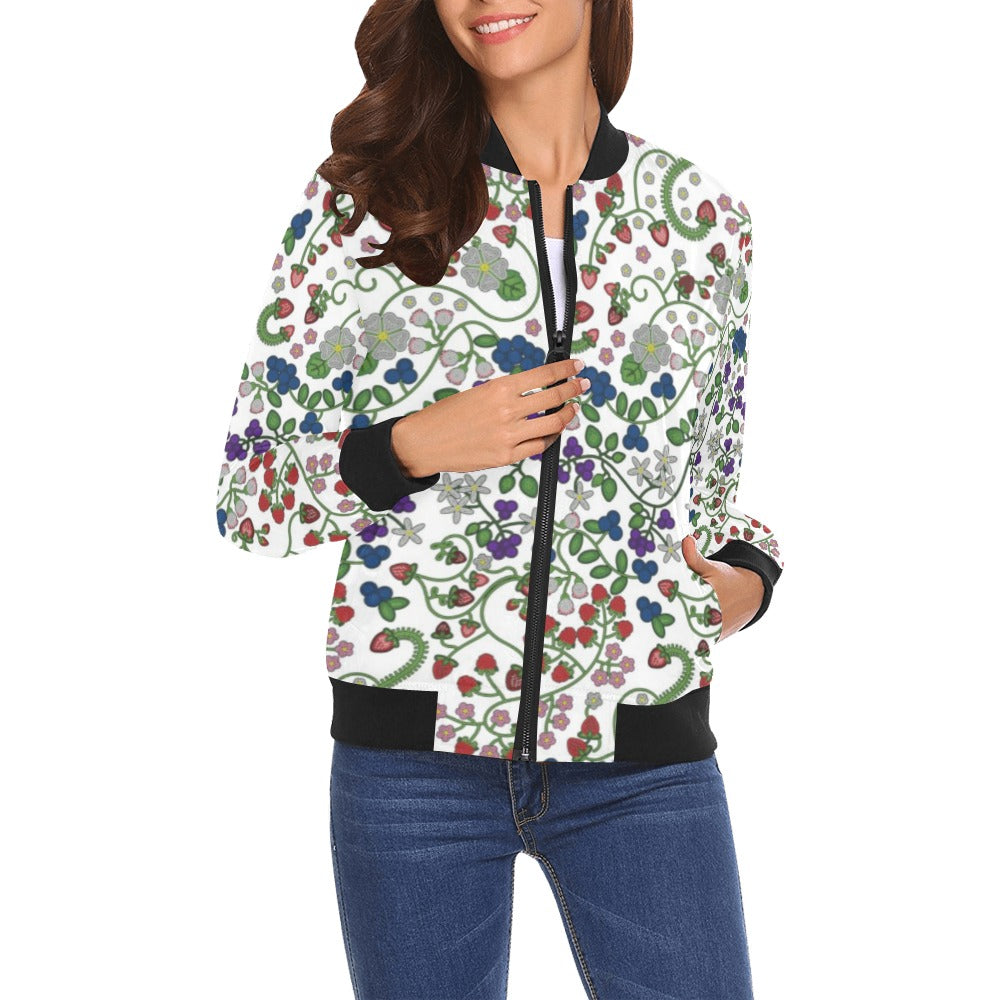 Grandmother Stories White Bomber Jacket for Women