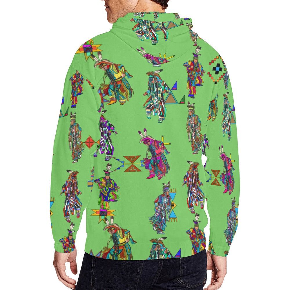 Men's Grass Dancers Grass Men's Zipper Hoodie