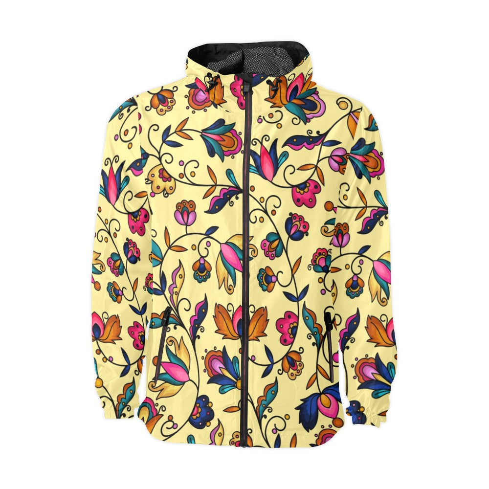 Copper Prairie Petals Yellow Men's Windbreaker