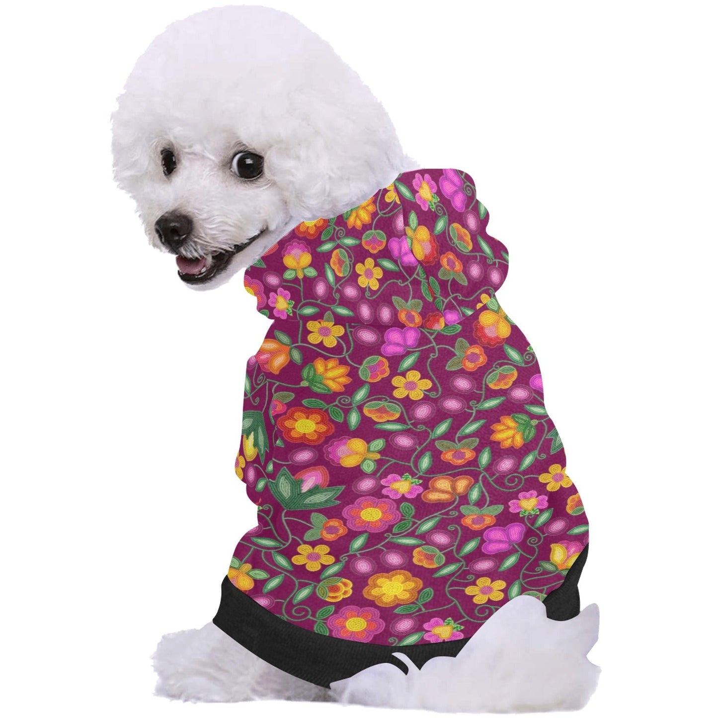 Boreal Bounty Dark Magenta Pet Hoodie