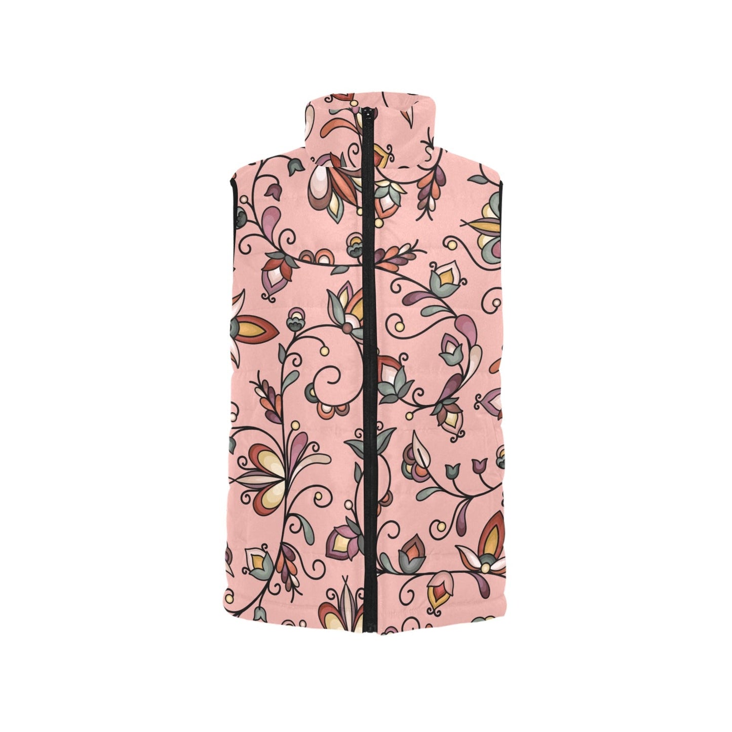 Burnt Sky Petals Peach Women's Padded Vest Jacket