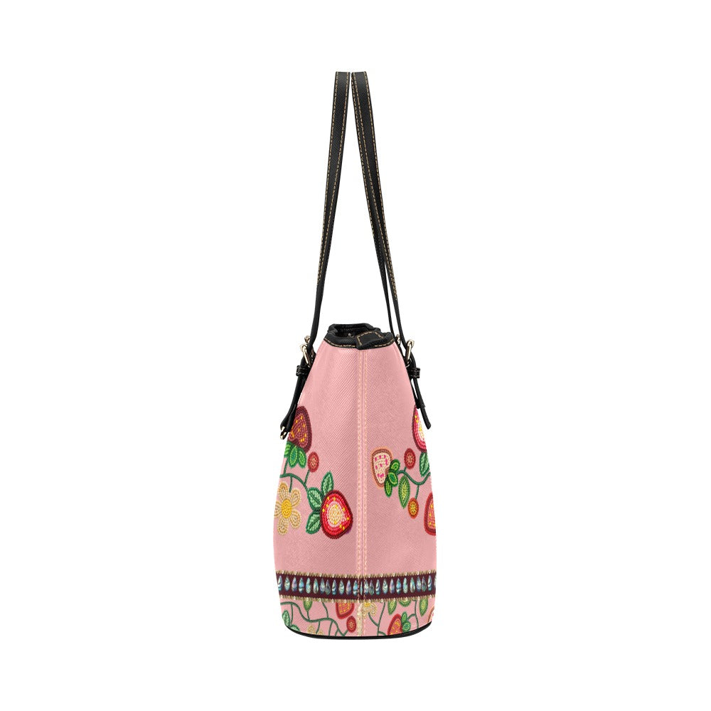 Berry Garden Pink Leather Tote
