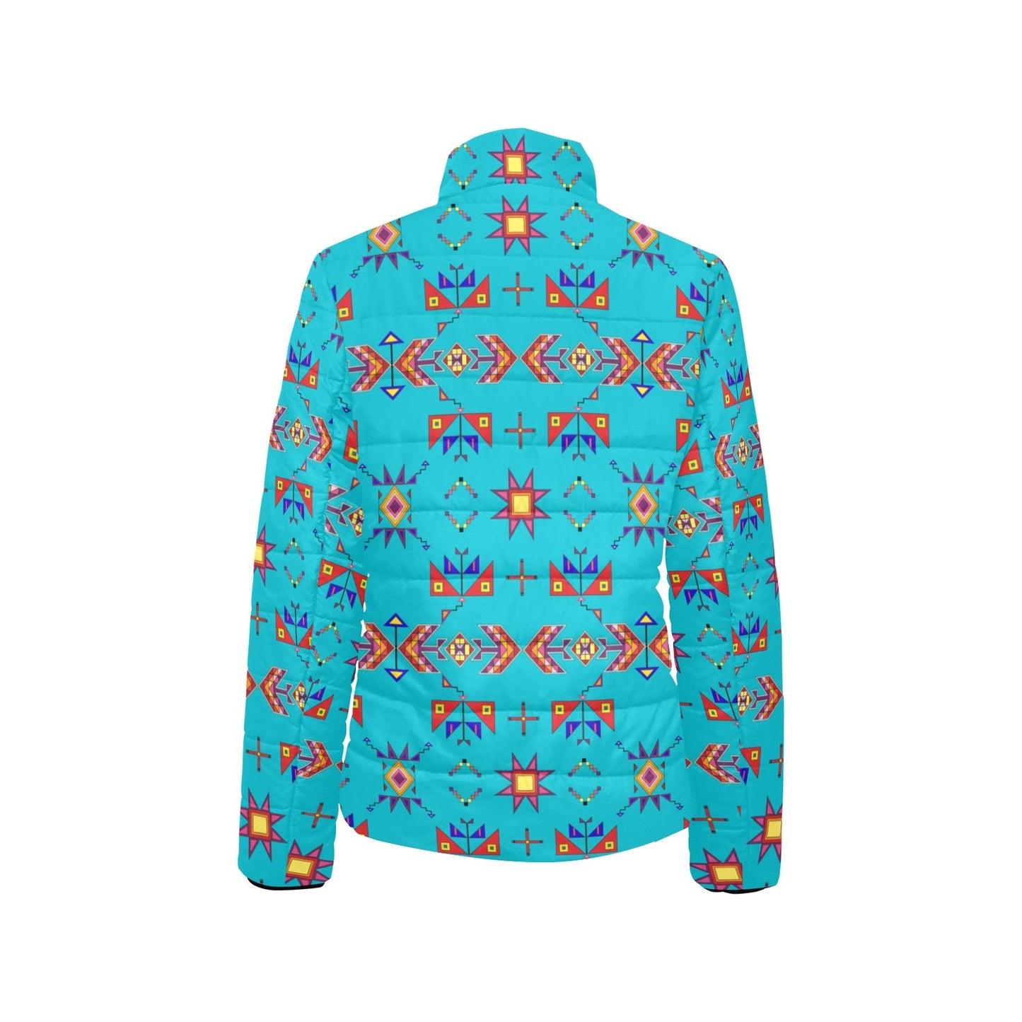 Scattered Generations Turquoise Women's Padded Jacket