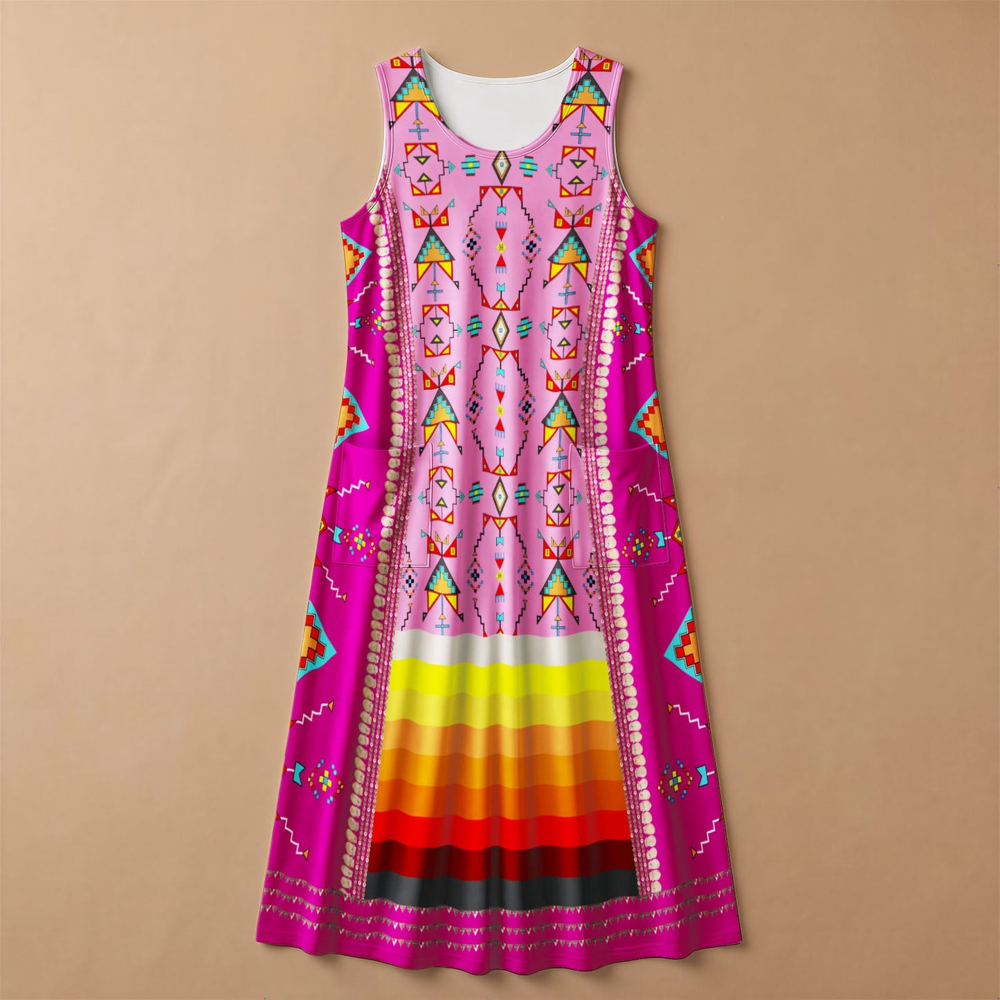 Sentinel of the Plains Pink 2 Sleeveless Dress