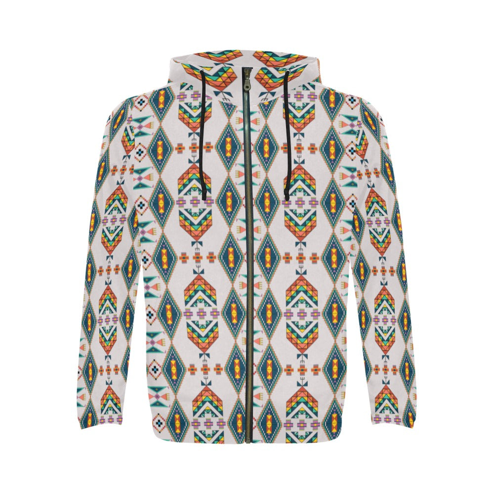 Travois Tipi Grey Men's Zipper Hoodie