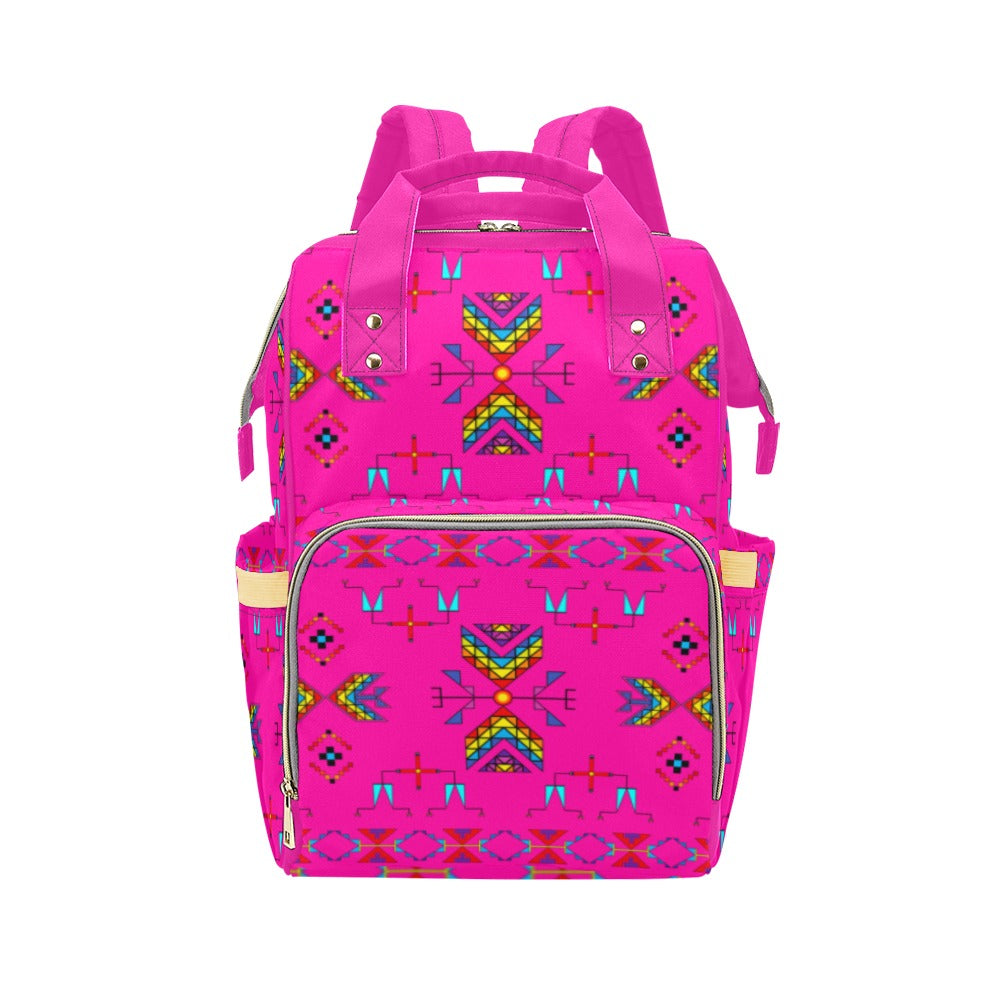 Rainy Chief Rainbow Hot Pink Multi-Function Diaper Backpack