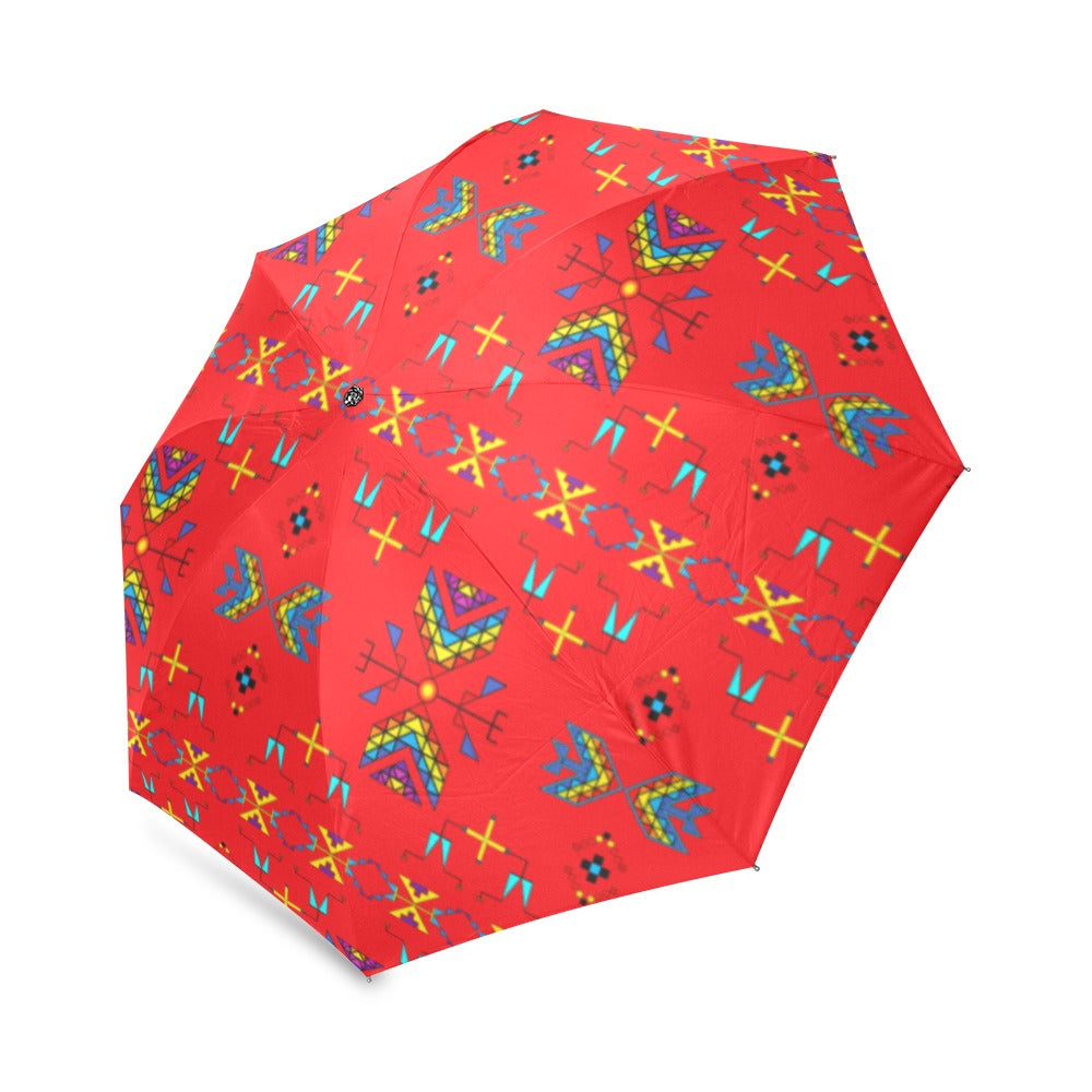 Rainy Chief Rainbow Red Foldable Umbrella