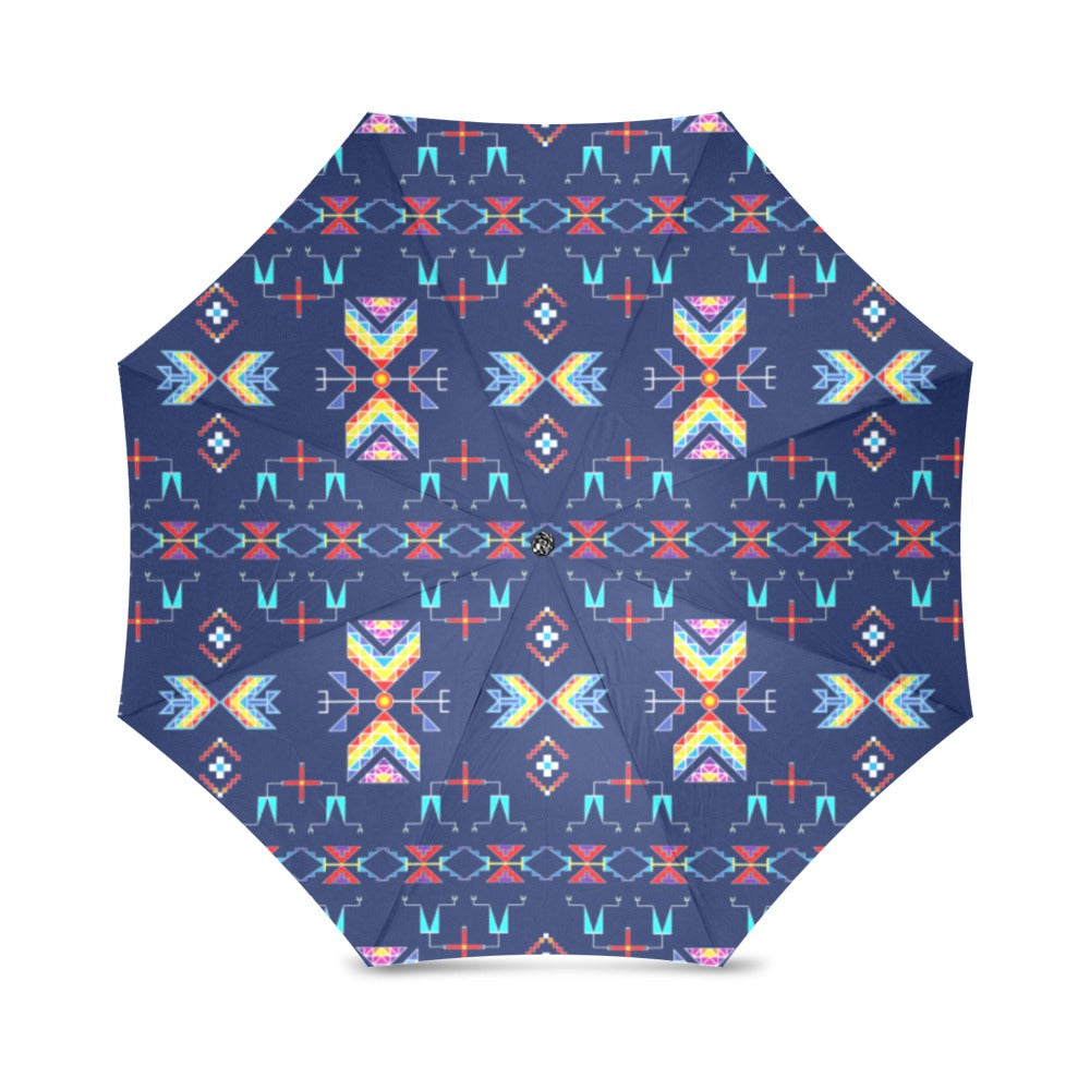 Rainy Chief Rainbow Night Lake Foldable Umbrella