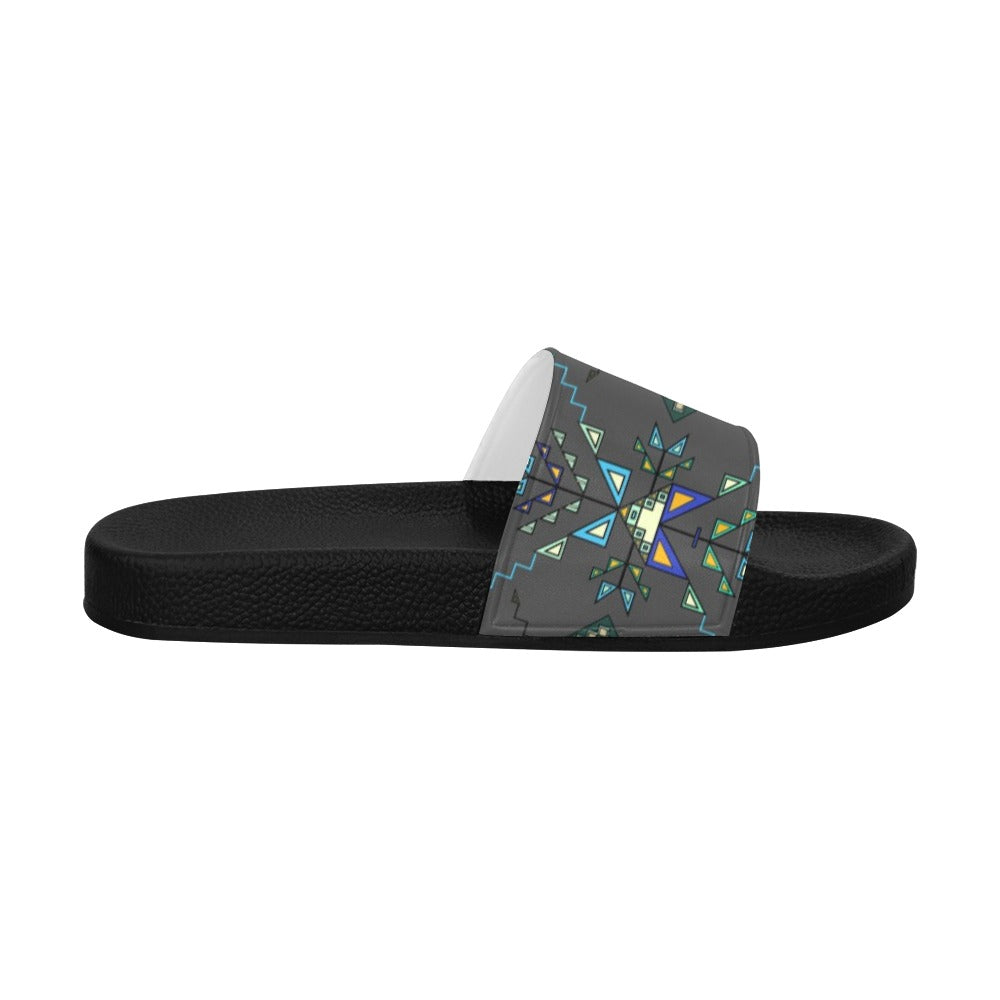 Bear Shield Dark Gray Slide Sandals
