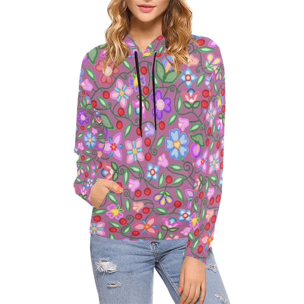 Petal Harmony Dusty Rose Hoodie for Women