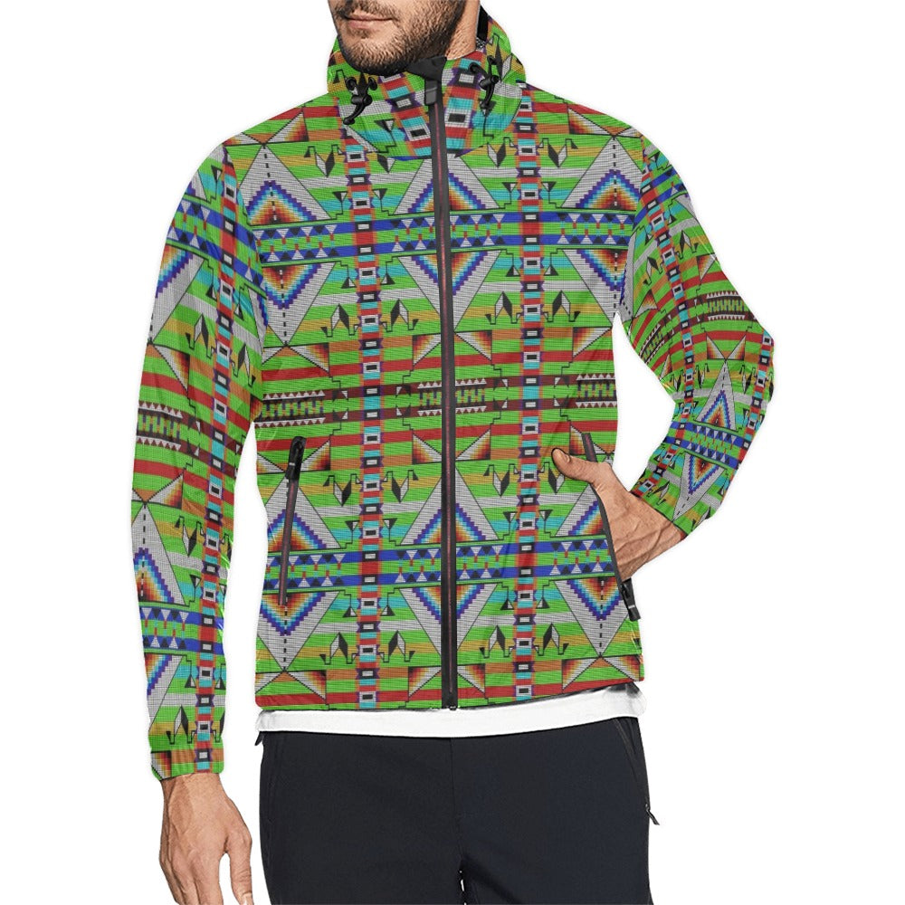 Medicine Blessing Lime Green Men's Windbreaker