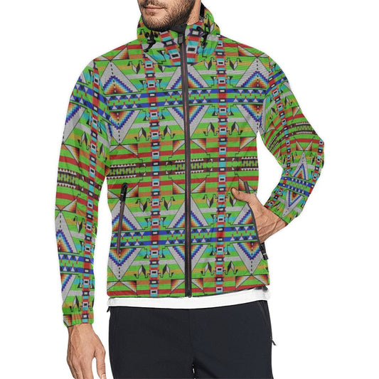 Medicine Blessing Lime Green Men's Windbreaker