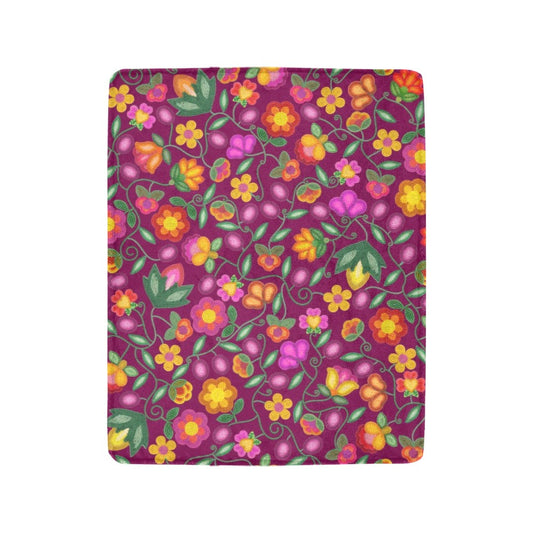 Boreal Bounty Dark Magenta Ultra-Soft Micro Fleece Blanket 40"x50"