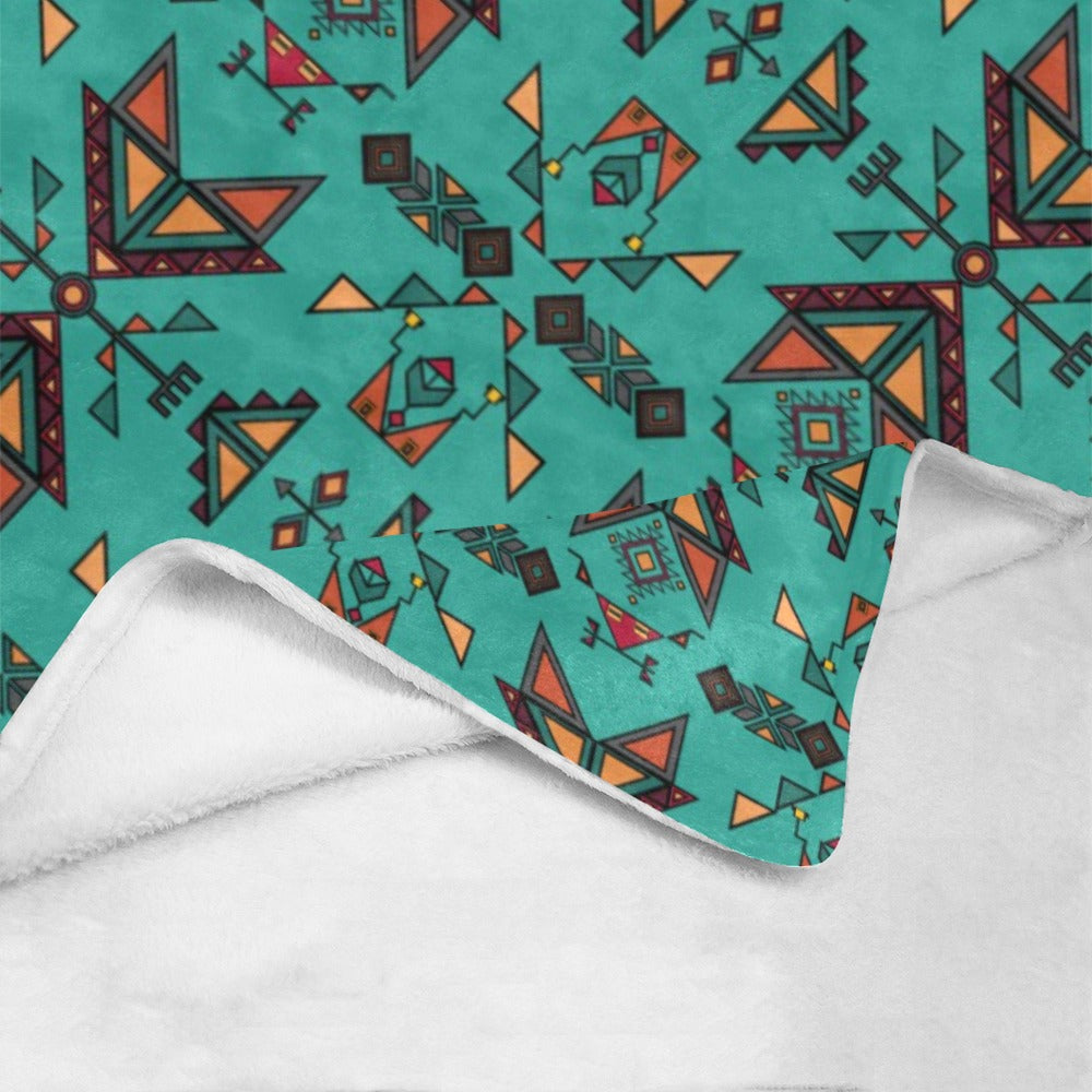 Arrow dawn Turquoise X-Large Micro Fleece Blanket