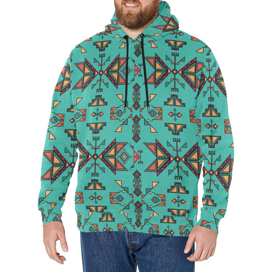 Arrow Dawn Turquoise Men's Long Sleeve Fleece Hoodie