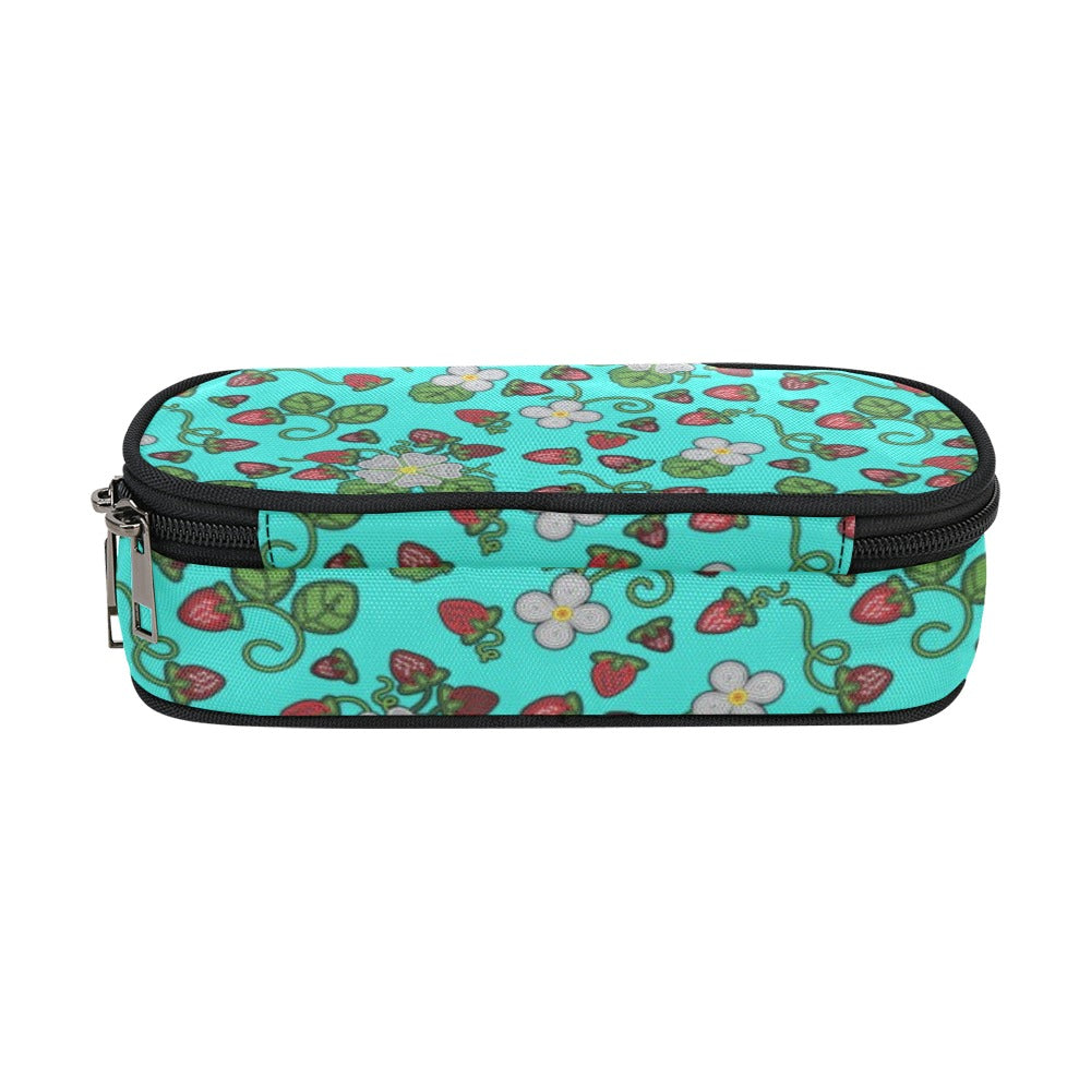 Strawberry Dreams Turquoise Pencil Pouch