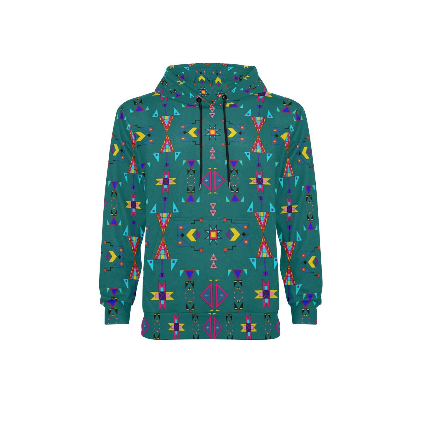 Enemy Territory Teal Men's Long Sleeve Fleece Hoodie