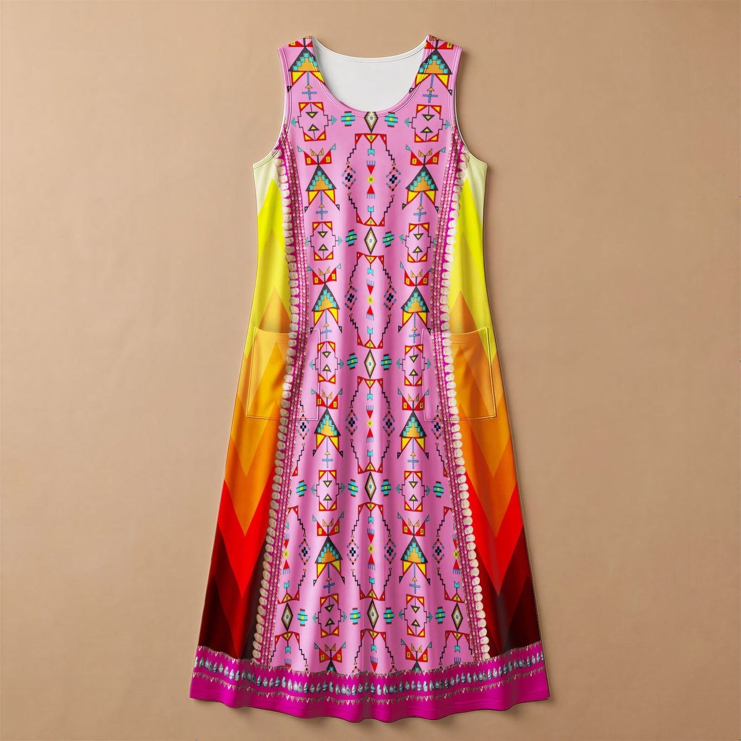 Sentinel of the Plains Pink 1 Sleeveless Dress