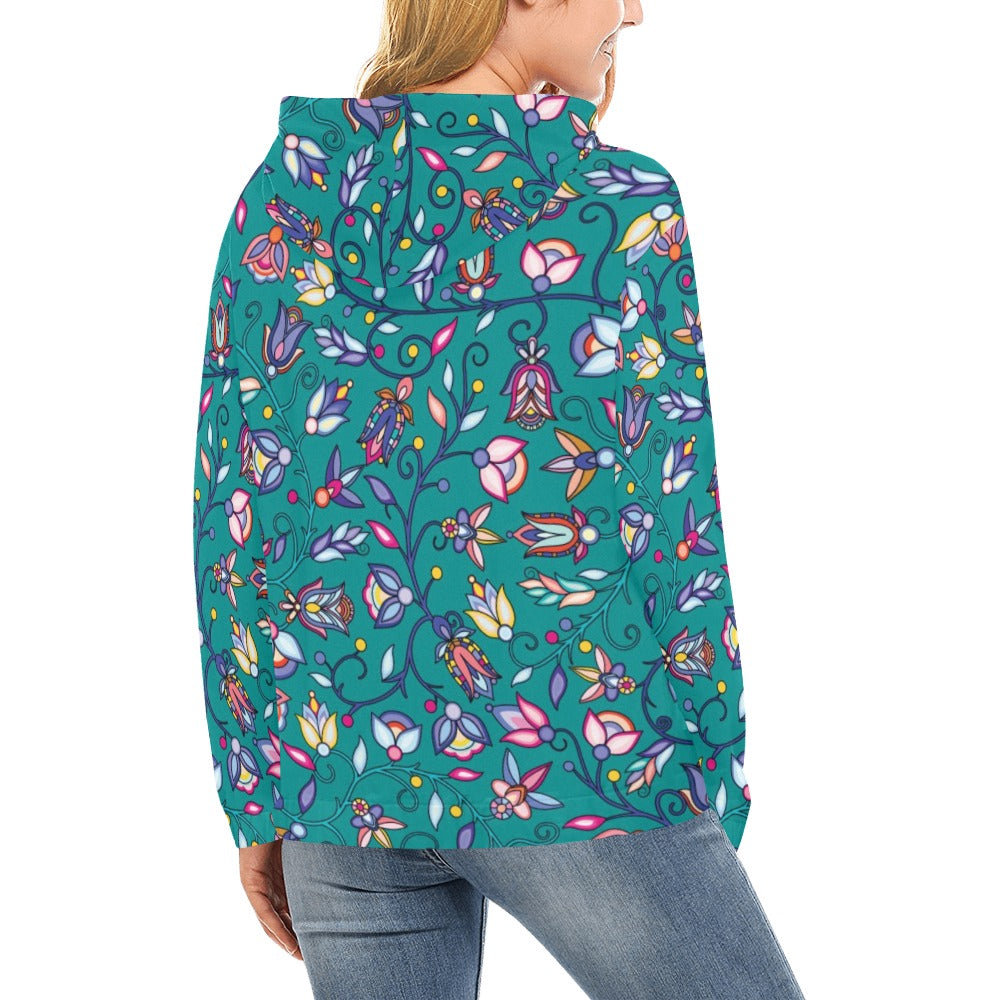 Buffalo Bloom Turquoise Hoodie for Women