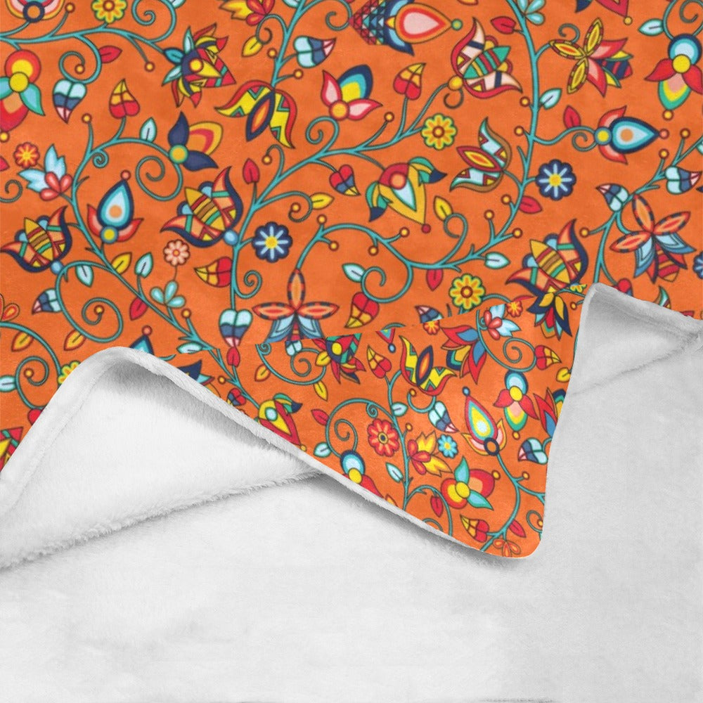 Thorny Path Orange X-Large Micro Fleece Blanket