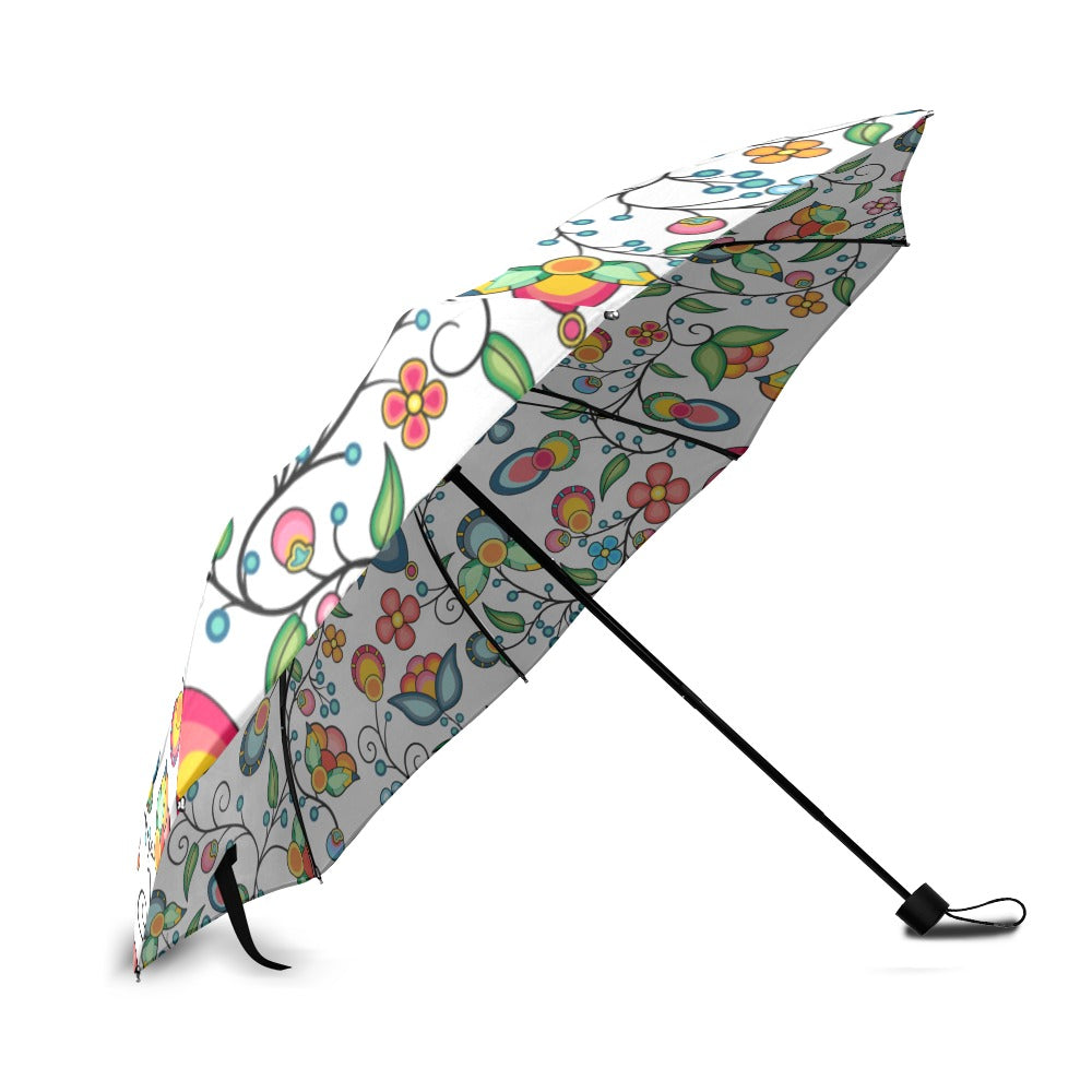Floral Bounty White Foldable Umbrella