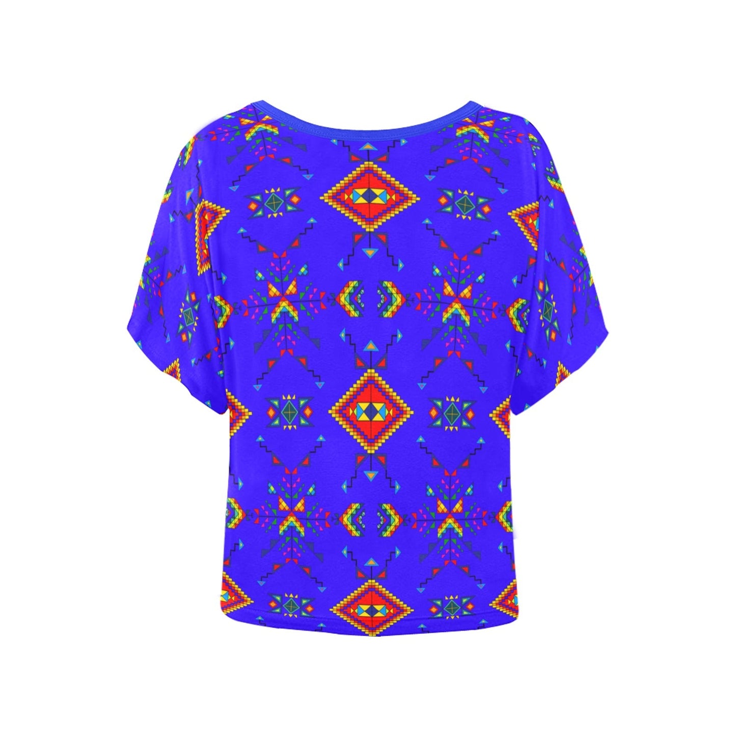 Buffalo Jump Blue Women's Batwing-Sleeved Blouse T shirt