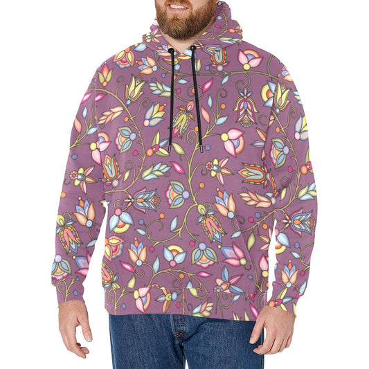 Buffalo Bloom Blush Men's Long Sleeve Fleece Hoodie