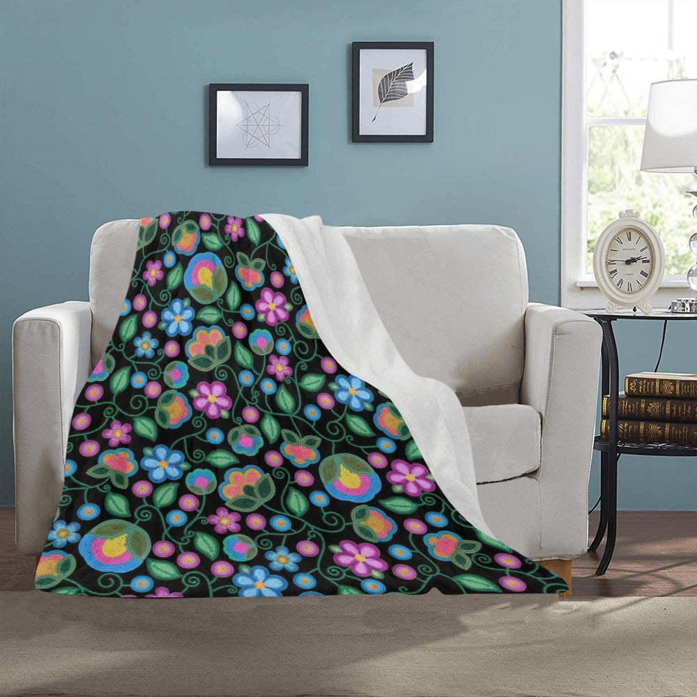 Turquoise Sunbeam Black Ultra-Soft Micro Fleece Blanket 40"x50"