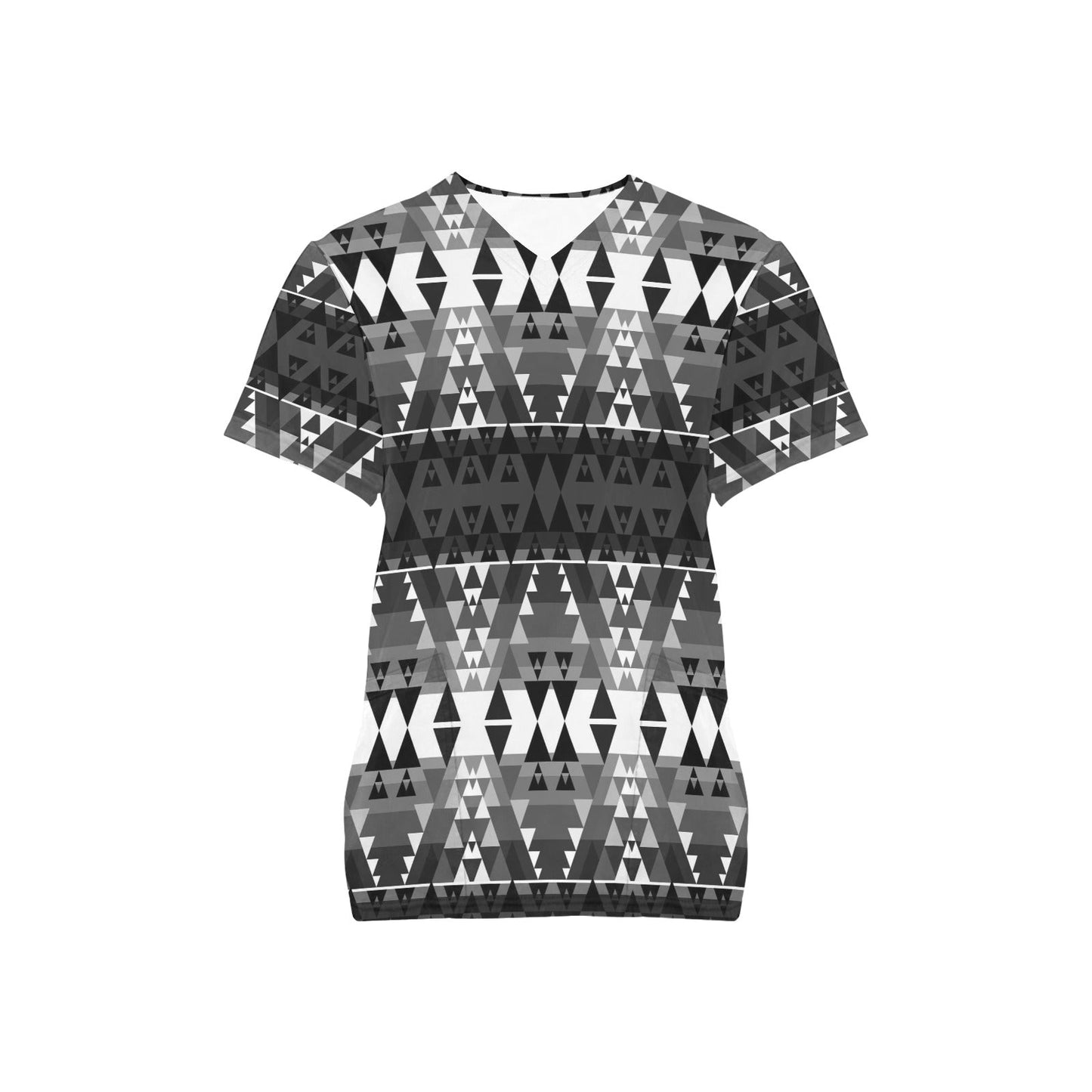 Writing on Stone Black and White Scrub Top