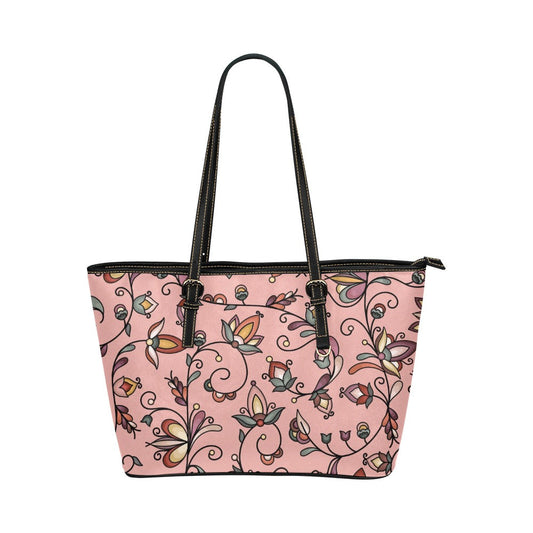 Burnt Sky Petals Peach Leather Tote