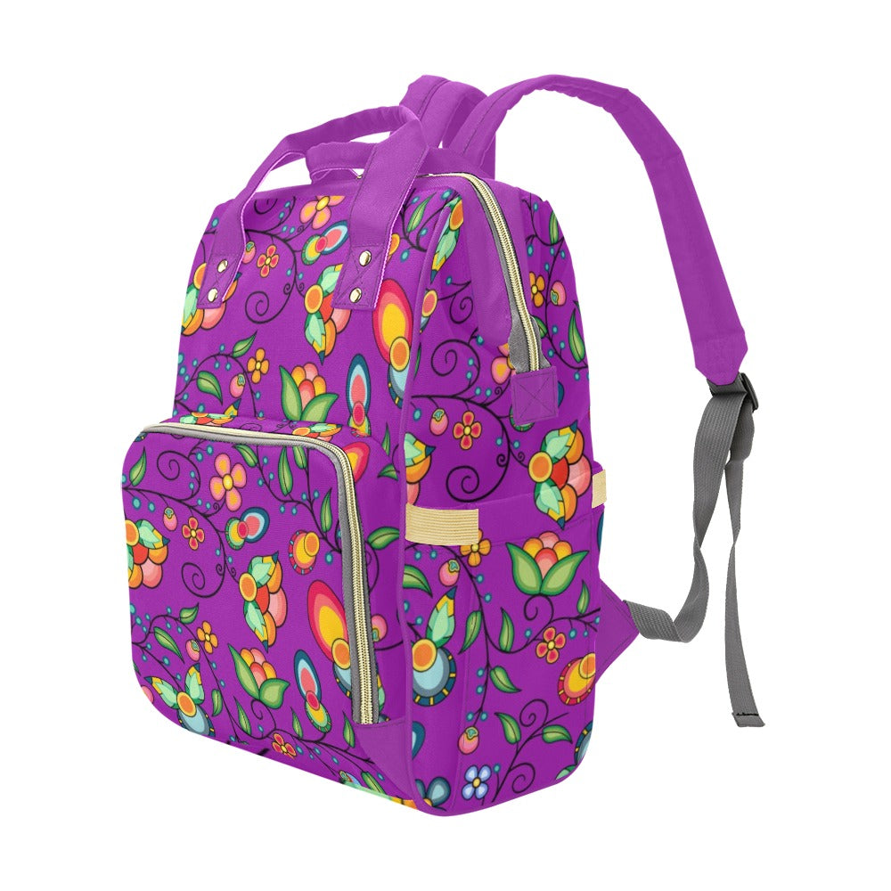 Floral Bounty Purple Multi-Function Diaper Backpack
