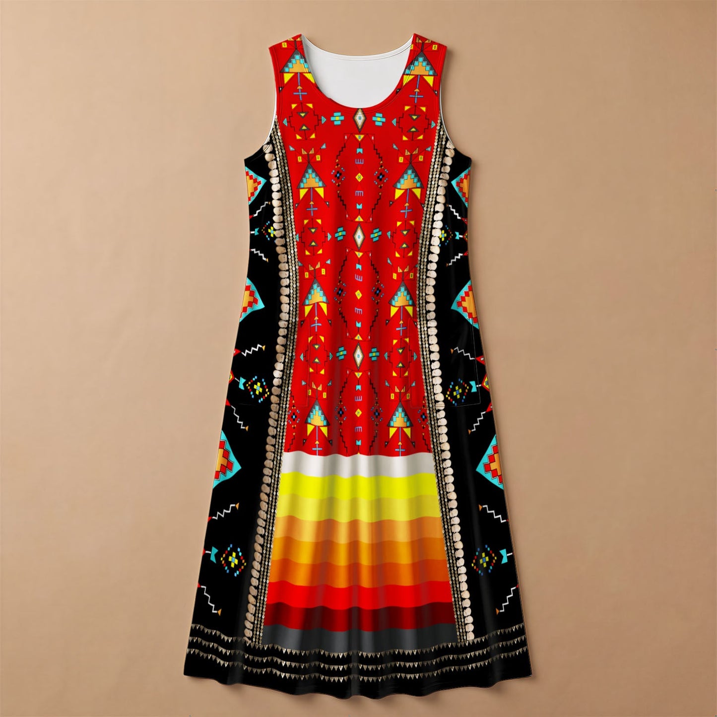 Sentinel of the Plains Red 1 Sleeveless Dress