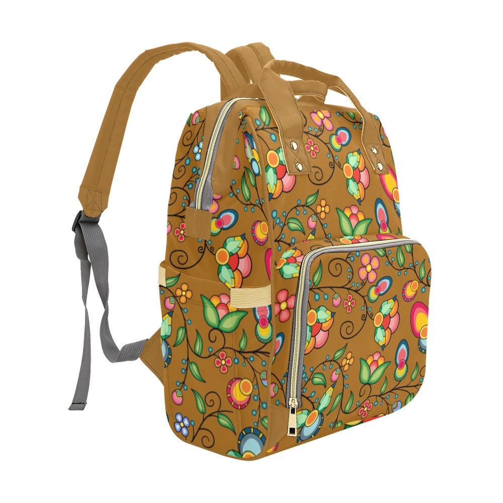 Floral Bounty Fall Leaves Multi-Function Diaper Backpack