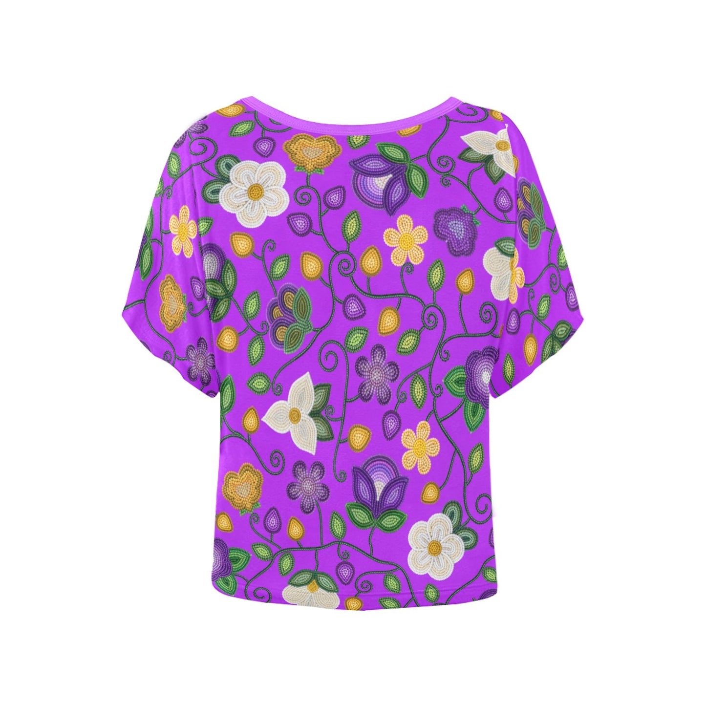 Midnight Moss Bloom Purple Batwing Blouse