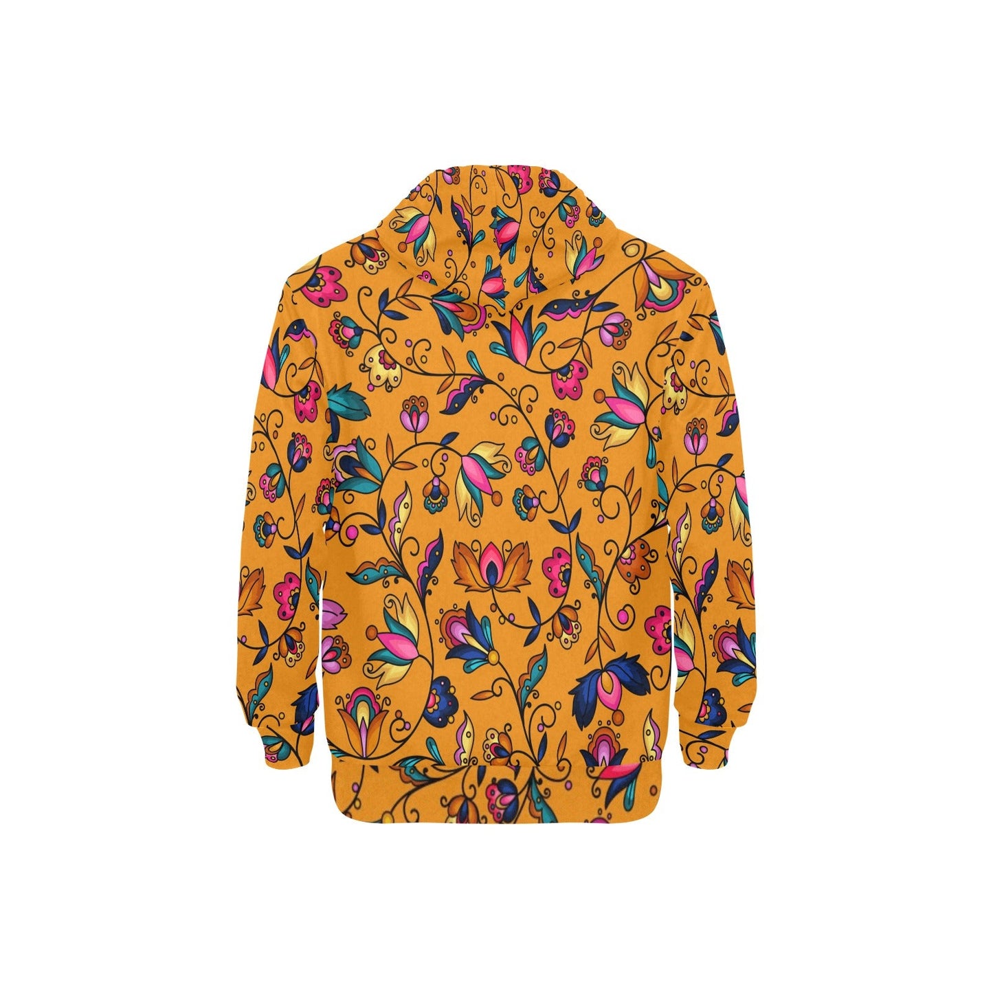 Copper Prairie Petals Orange Fleece Hoodie