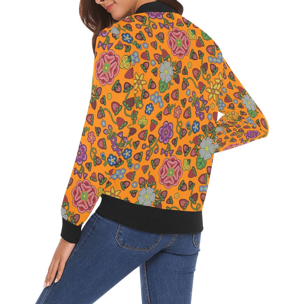 Berry Pop Carrot Bomber Jacket for Women