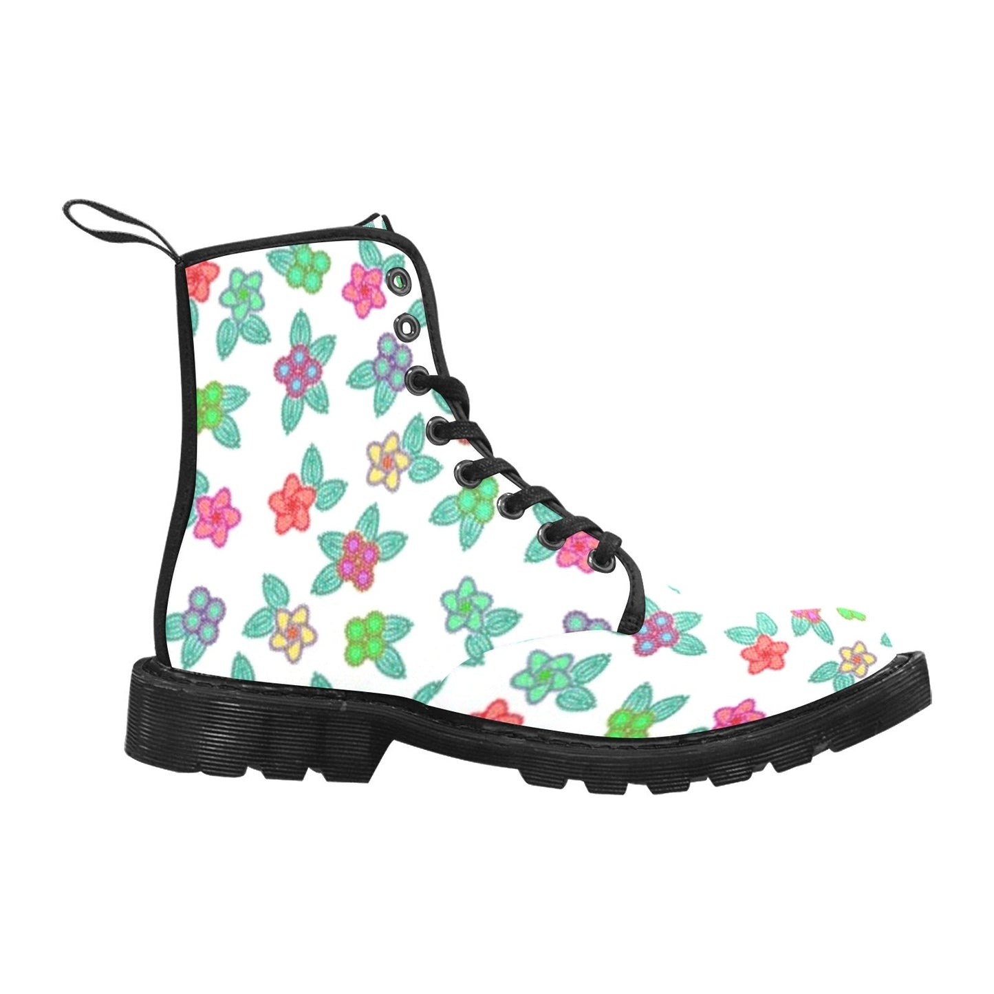 Berry Flowers White Boots