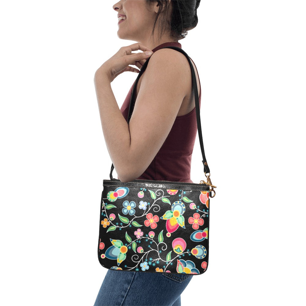 Floral Bounty Black Small Shoulder Bag