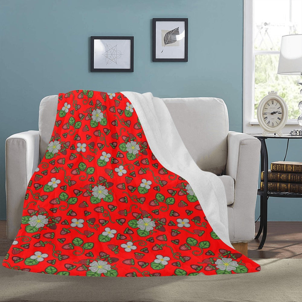 Strawberry Dreams Fire X-Large Micro Fleece Blanket