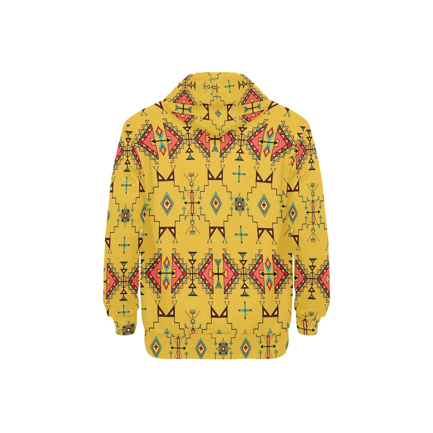 Thunder Flight Yellow Men's Long Sleeve Fleece Hoodie