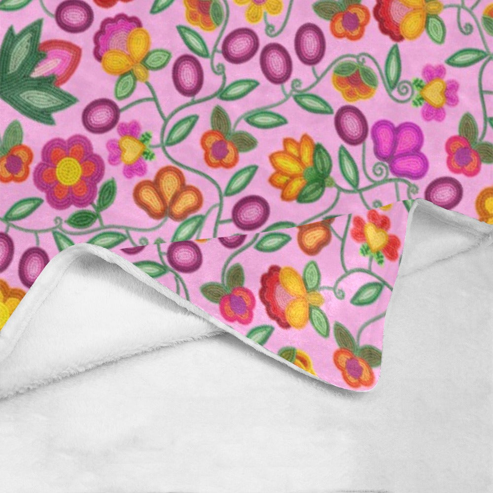 Boreal Bounty Pink Small Micro Fleece Blanket