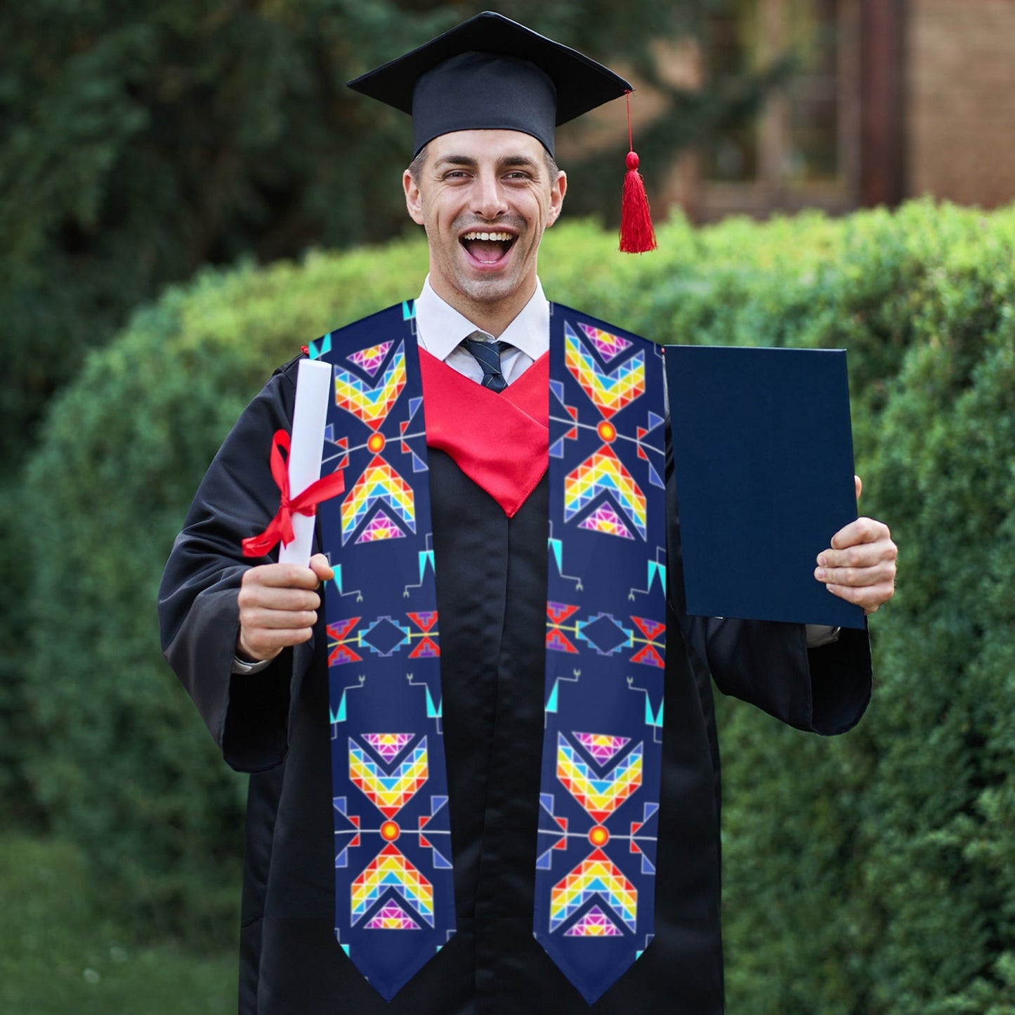 Rainy Chief Rainbow Night Lake Graduation Stole