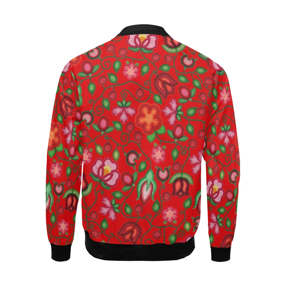 Rose Reverie Red Bomber Jacket