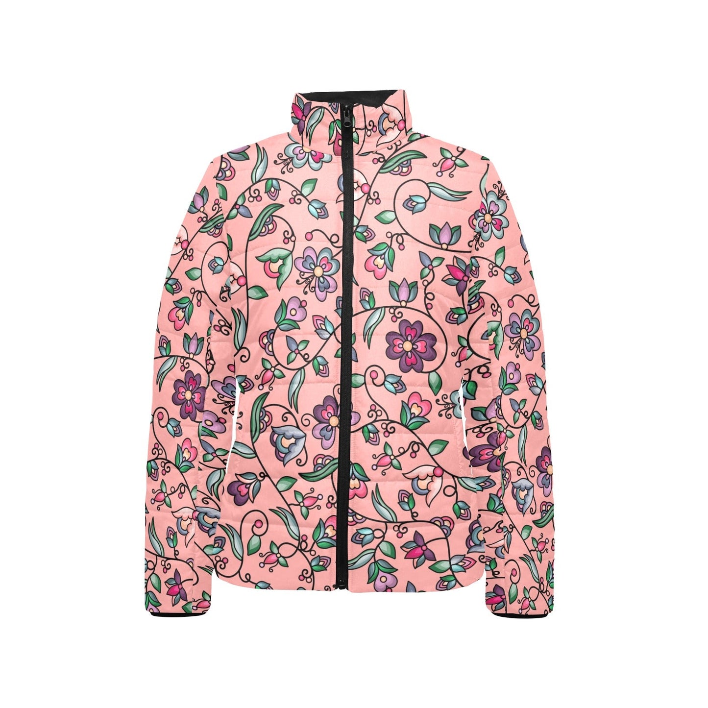 Amber Evening Garland Peach Women's Stand Collar Padded Jacket