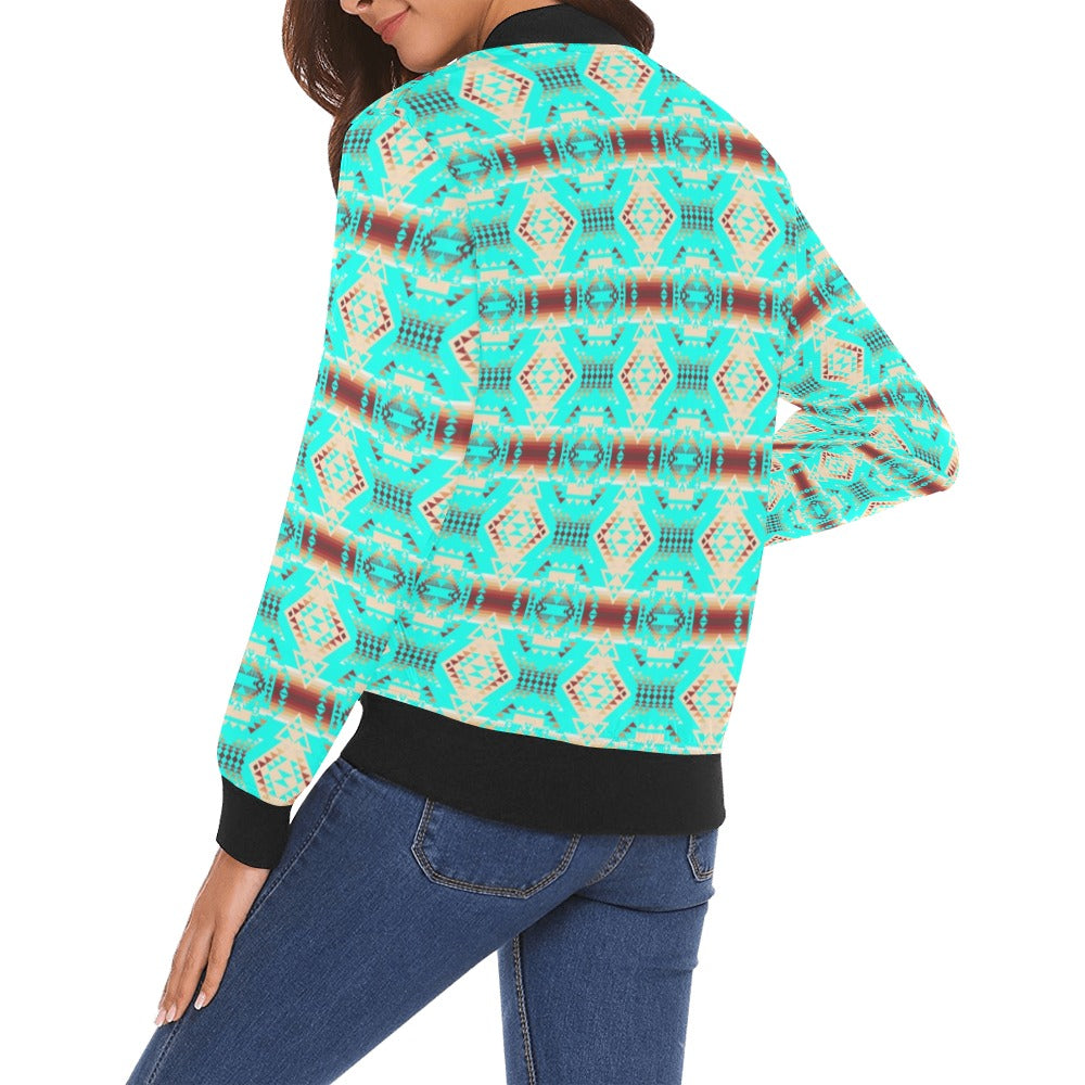 Gathering Earth Turquoise Bomber Jacket for Women